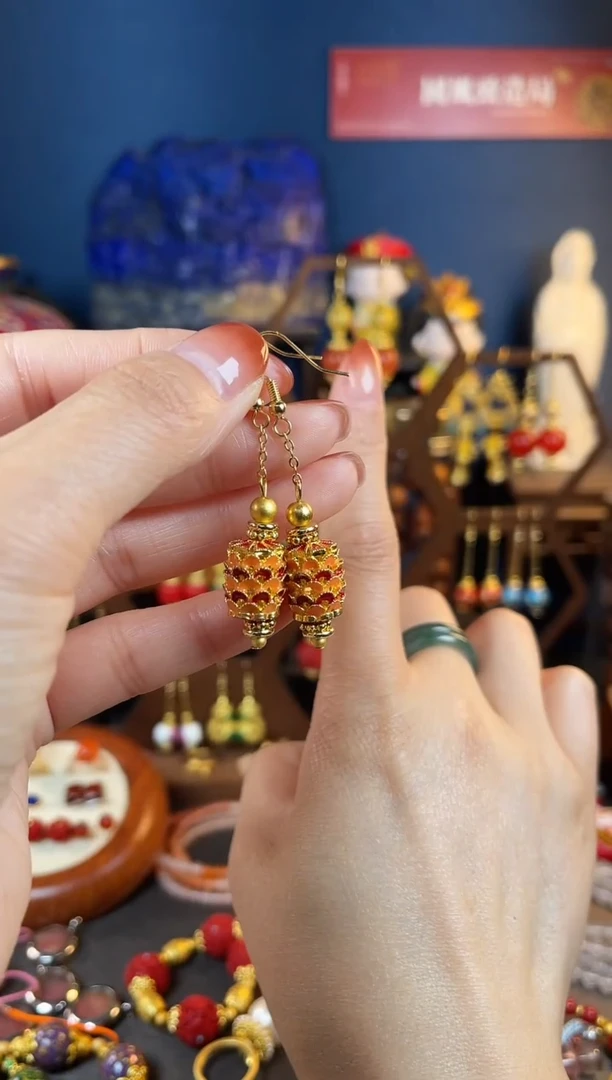 【闪购商品】龙鳞珐琅景泰蓝耳钩