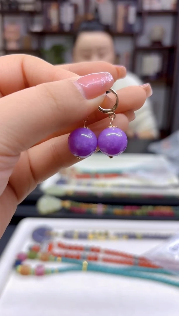 【闪购商品】翡翠耳饰14K金镶嵌耳扣E532