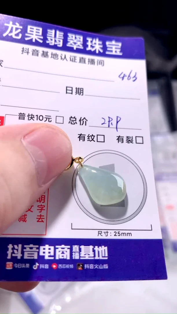 颈饰未镶嵌翡翠水滴463
