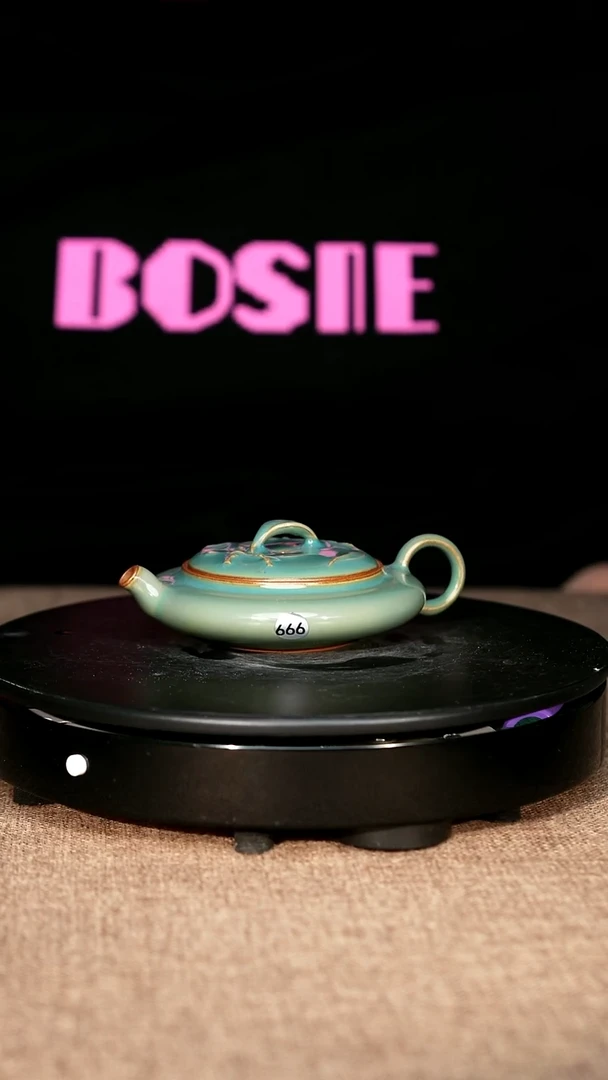 666#于大鹏一级品原矿钧瓷扁竹壶