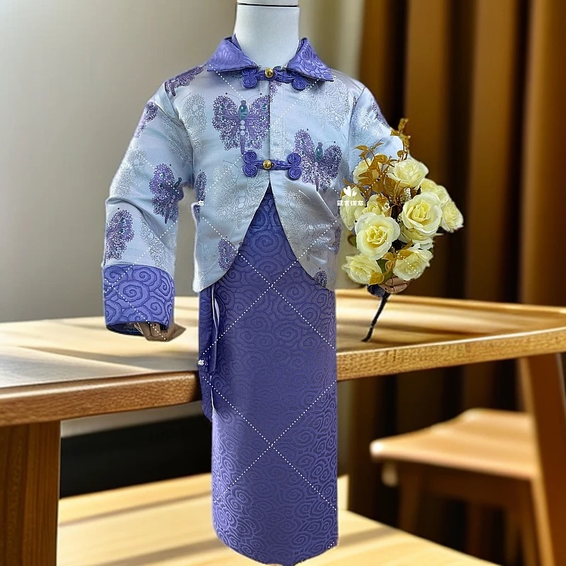 【蝶恋花】儿童藏式连衣裙两件套西藏服博拉配外套女童长款民族风