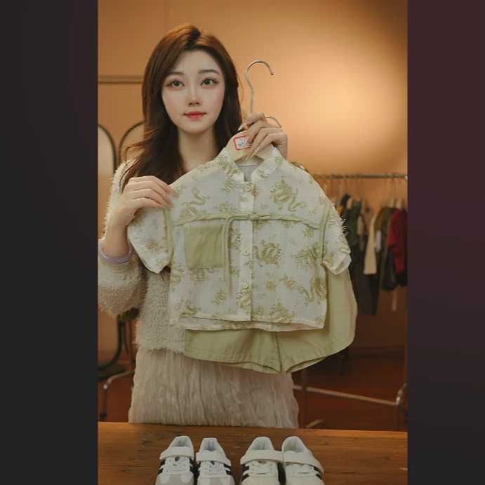 2026气质新中式复古春夏古风印花民国风提花套装18179