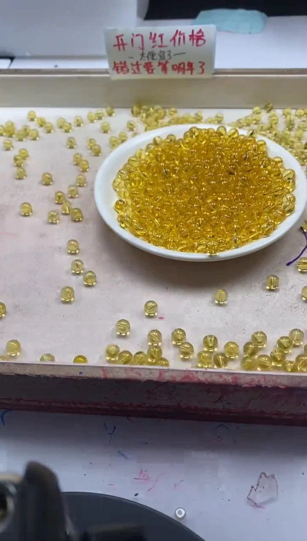 【闪购商品】水晶颈饰未镶嵌w127全净体黄水晶6mm*30颗