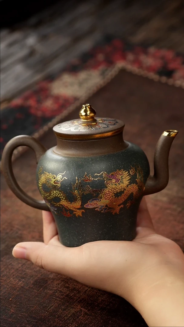 茶杯紫砂非遗茶器-鎏金宫灯