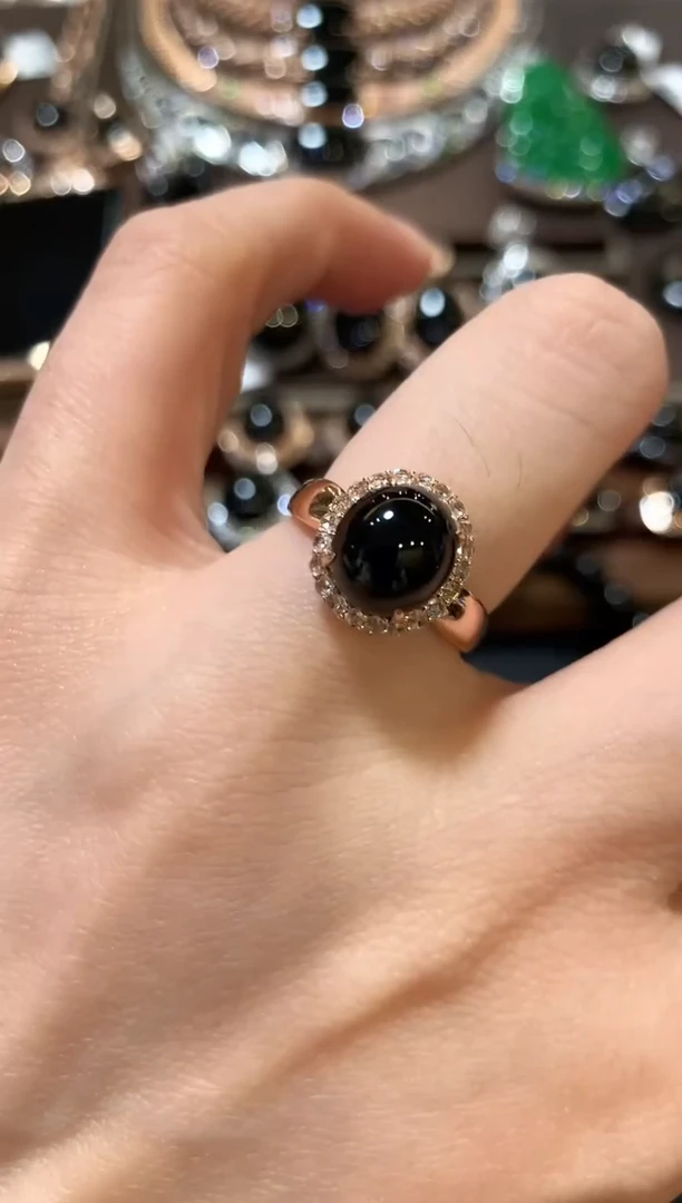 18K金镶嵌戒指翡翠m17多样性一件发货 重拍