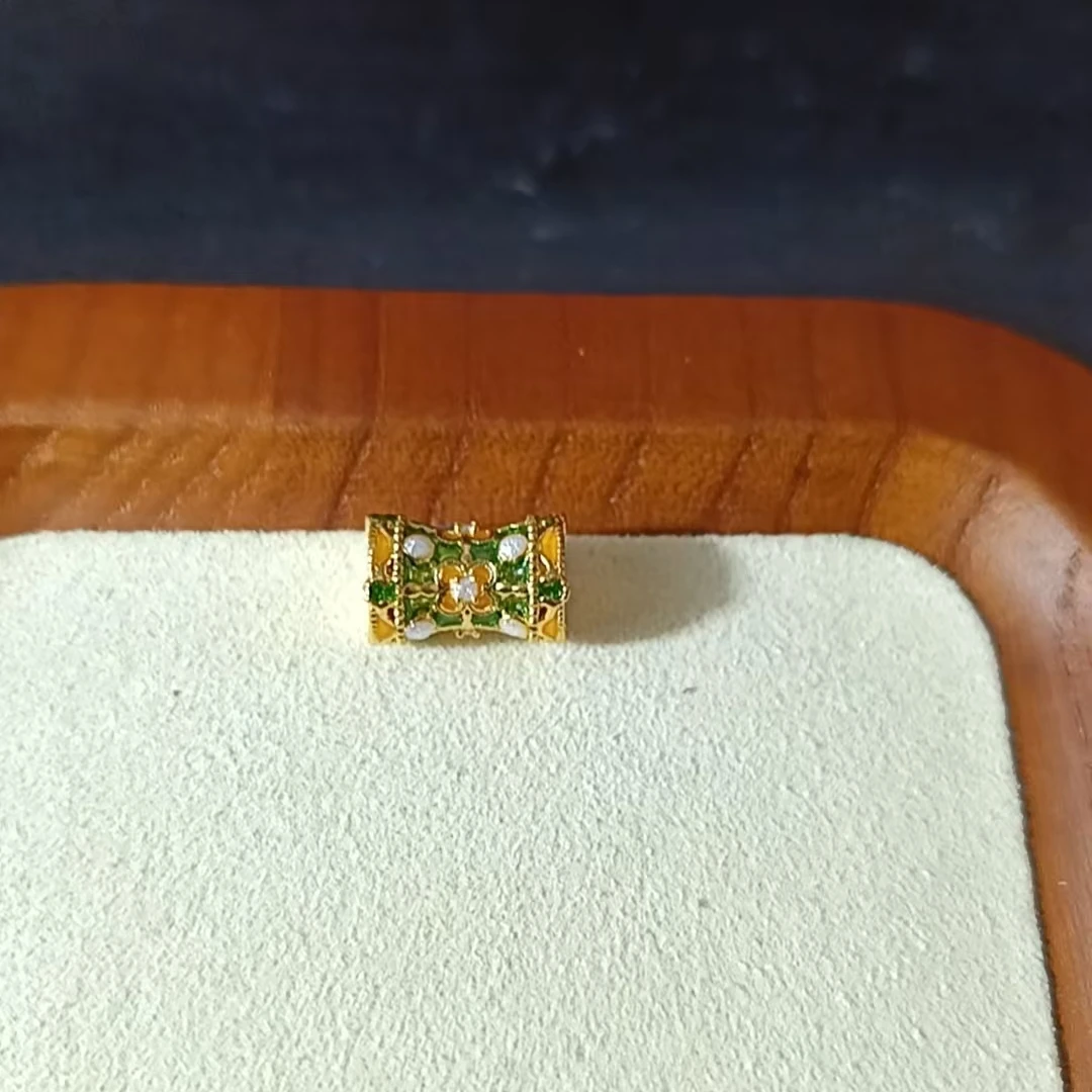 足金999 花丝珐琅彩桶珠