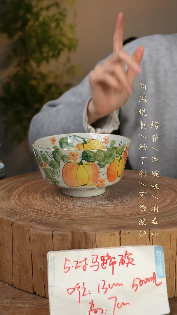 碗瓷景德镇手工手绘高温瓷釉下彩