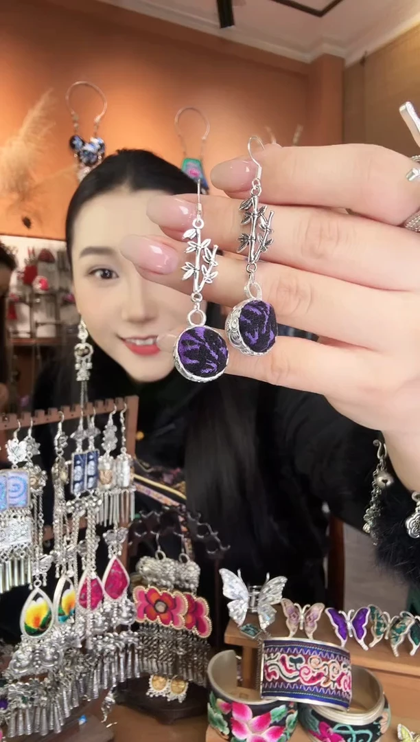 刺绣纯手工民族风耳环