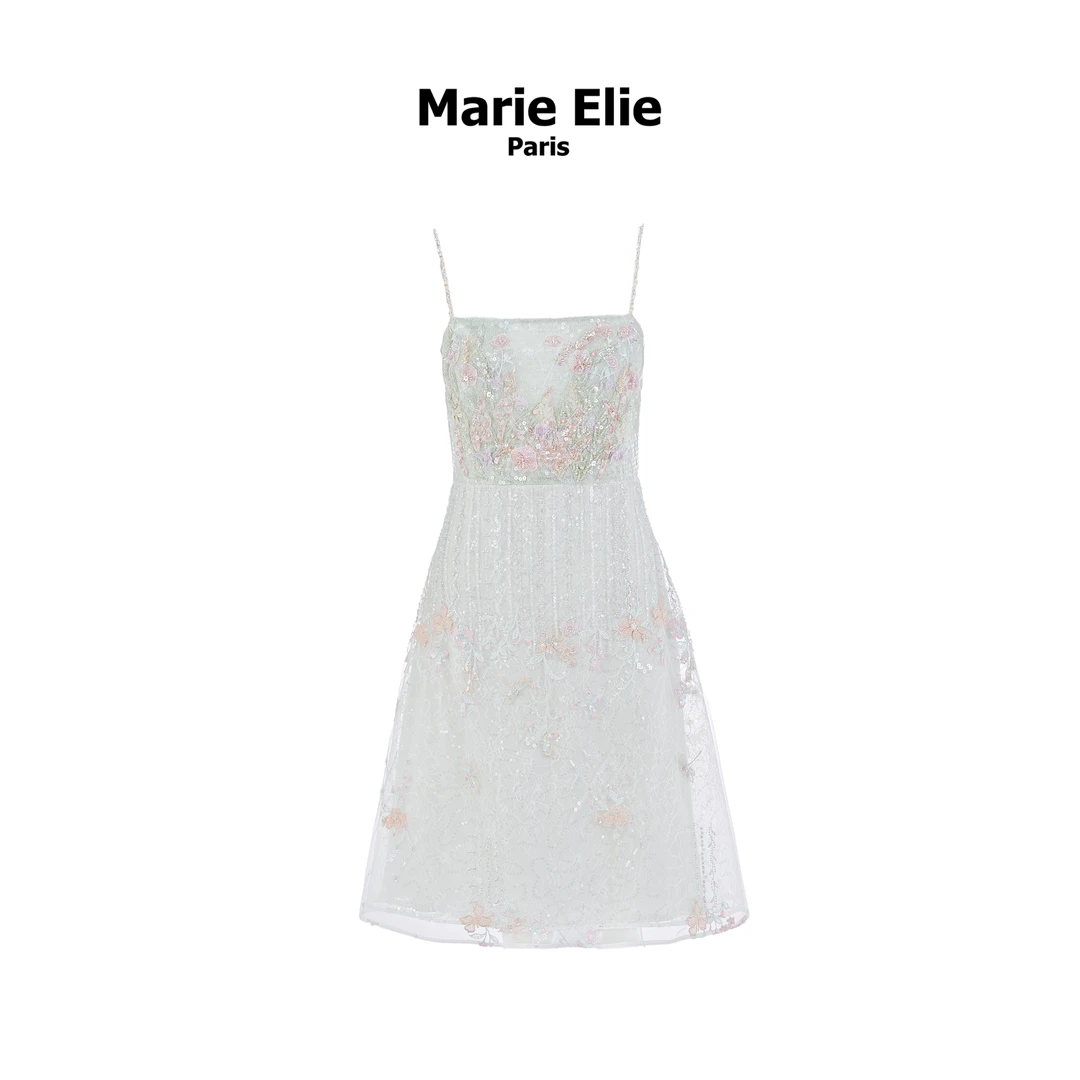 【宠粉专属】Marie Elie【薄荷之叶】新款钉珠连衣裙EAF11M32561