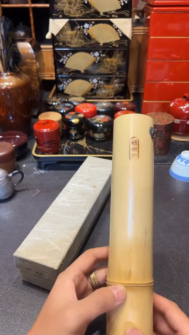 白竹花器 大漆漆器大漆漆器