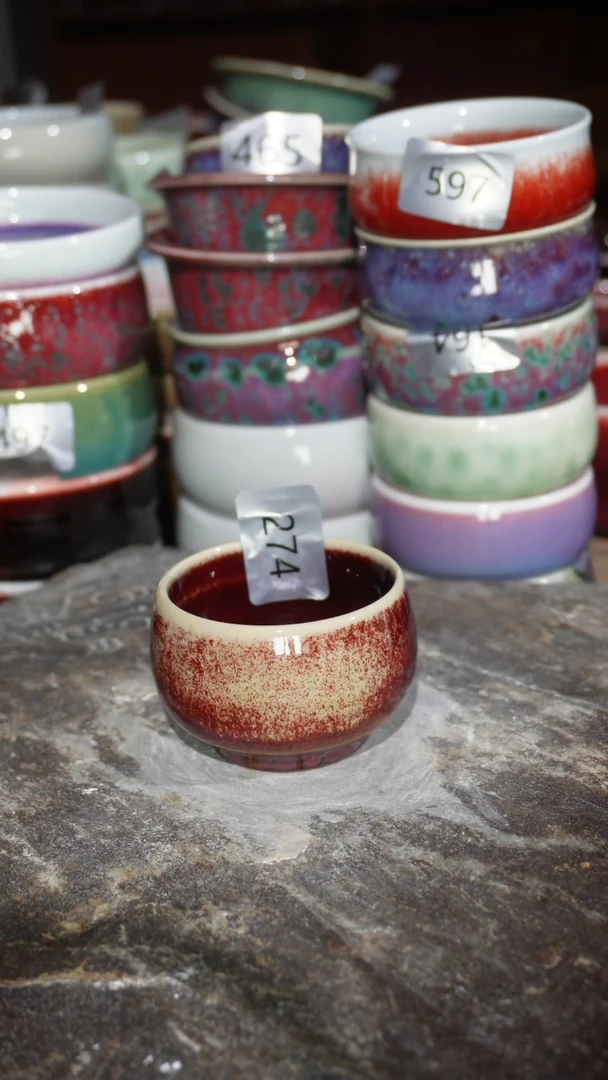 摆件陶精品窑变钧瓷茶器