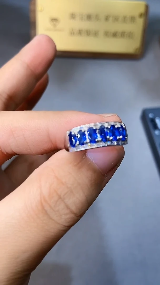 【闪购商品】蓝宝石戒指银S925镶嵌354