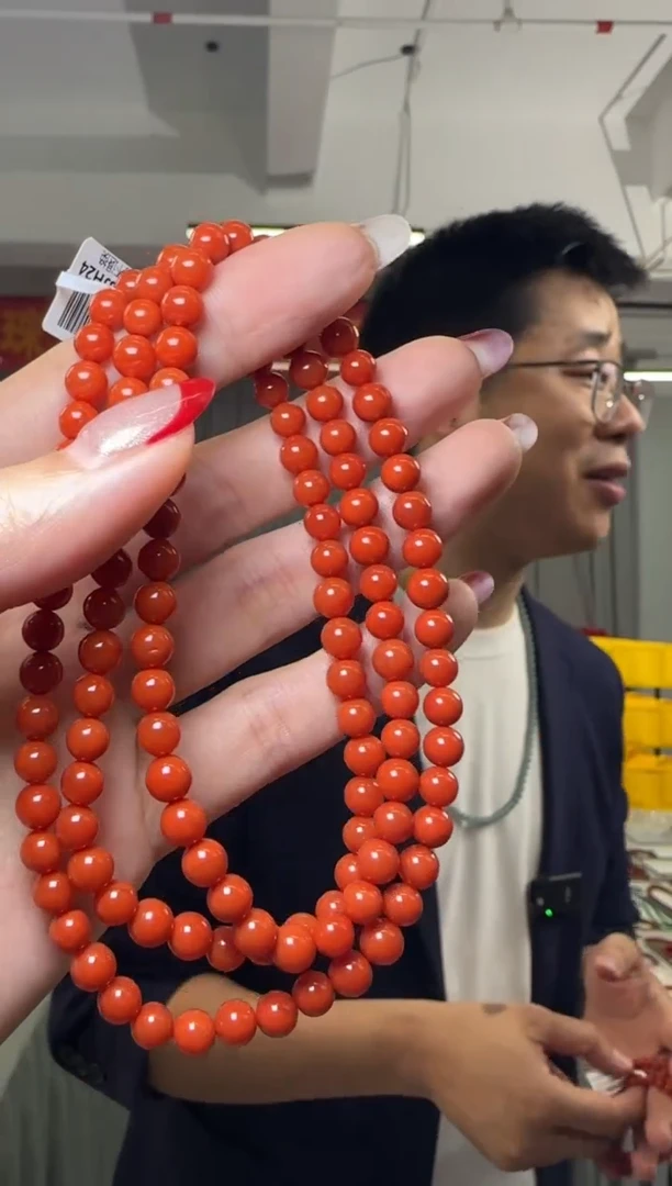 【闪购商品】南红玛瑙手串未镶嵌约6mm南红圆珠多圈手串
