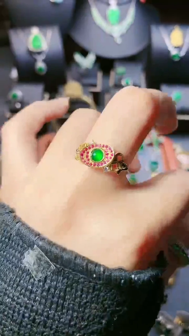 【闪购商品】翡翠戒指银S925镶嵌戒指