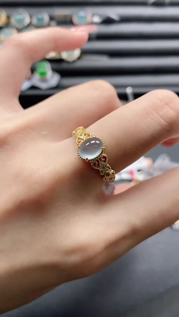 【闪购商品】翡翠戒指银S925镶嵌1111-