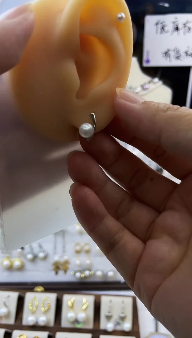 合金耳饰淡水珍珠107