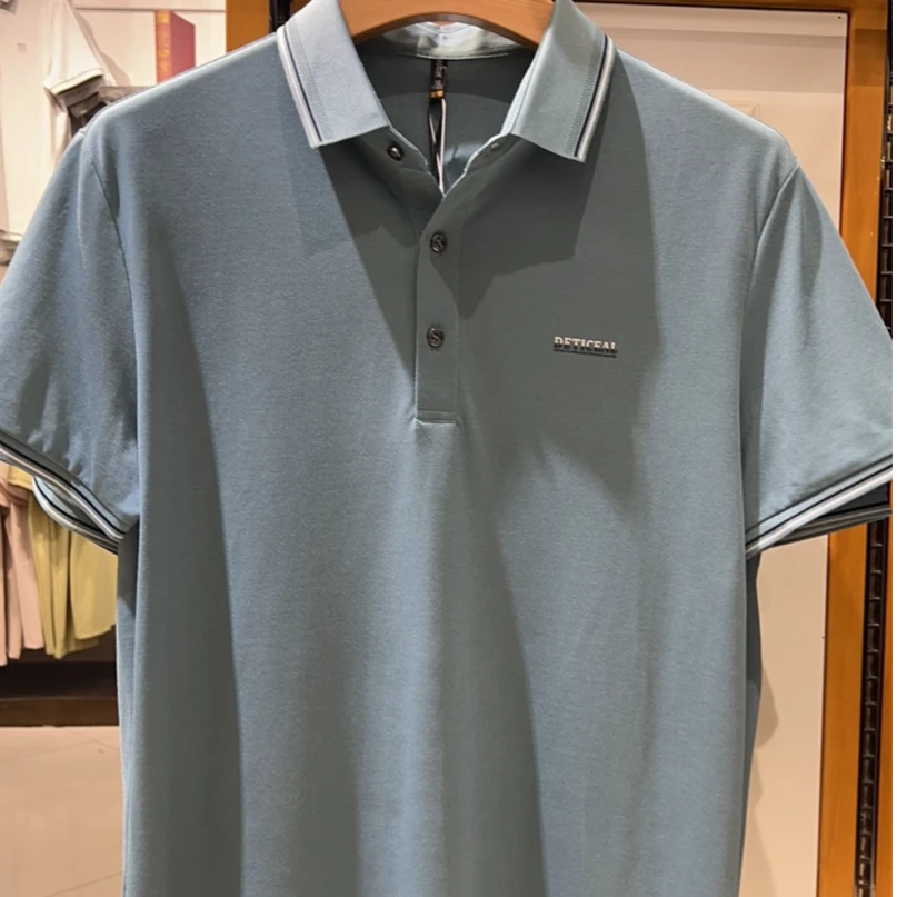 【江油恒宣】C66808男士翻领时尚休闲夏季简约纯色POLO