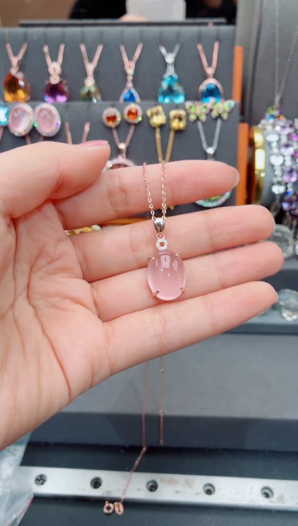 吊坠(赠链)银S925镶嵌水晶水晶吊坠