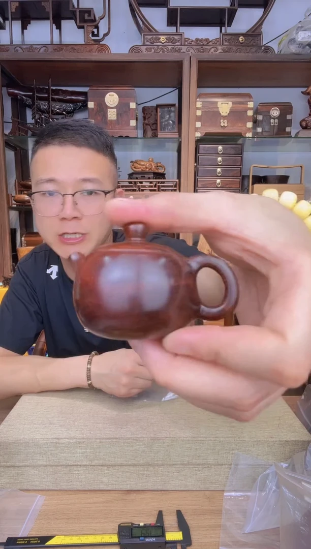 乌木类书架286小叶紫檀把把壶