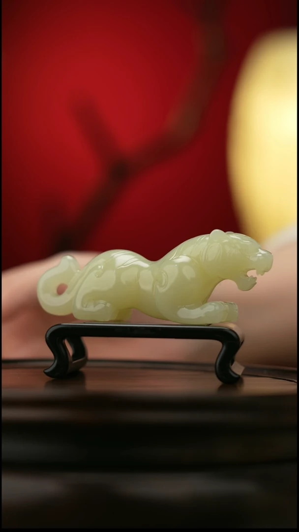 玉【虎虎生威】天然玉手把件