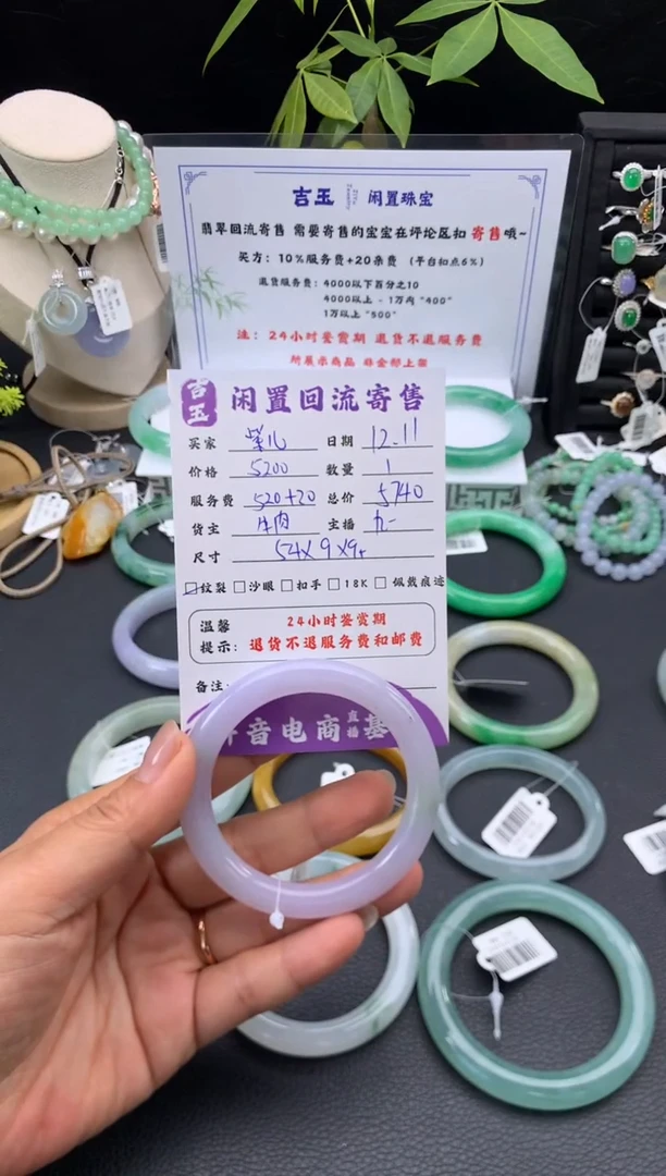 未镶嵌手镯翡翠紫*手镯  分单2