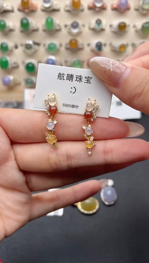 【闪购商品】翡翠戒指银S925镶嵌一物一证一礼盒