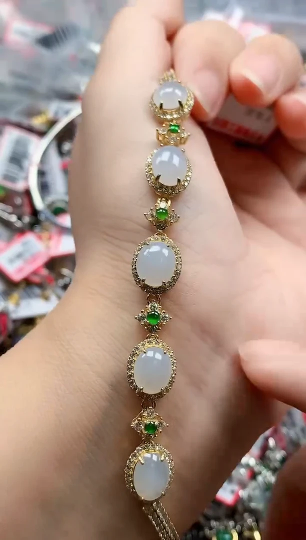 银S925镶嵌戒指翡翠天然A货缅甸翡翠