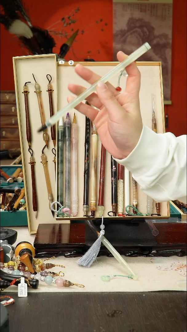 14号孤品高货毛笔链接 清水试笔 蘸墨不退