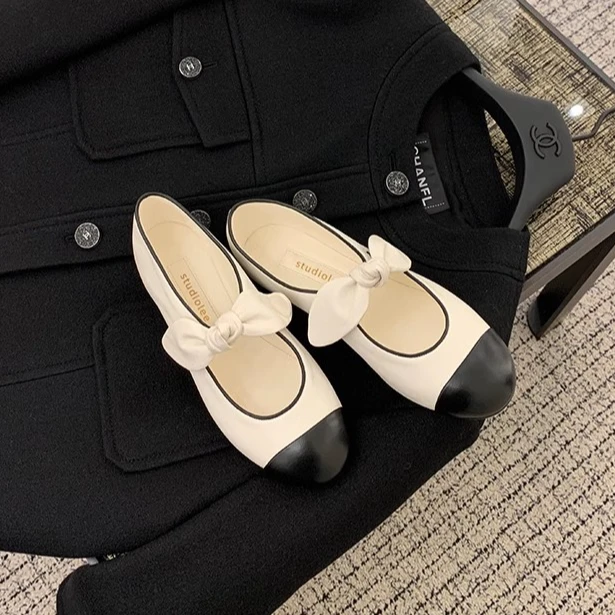 【游鹿鹿】25C经典蝴蝶结玛丽珍单鞋（跟高1.5公分）