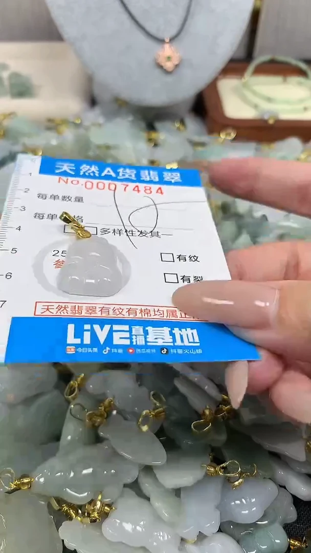 翡翠未镶嵌颈饰净货挂件-7484