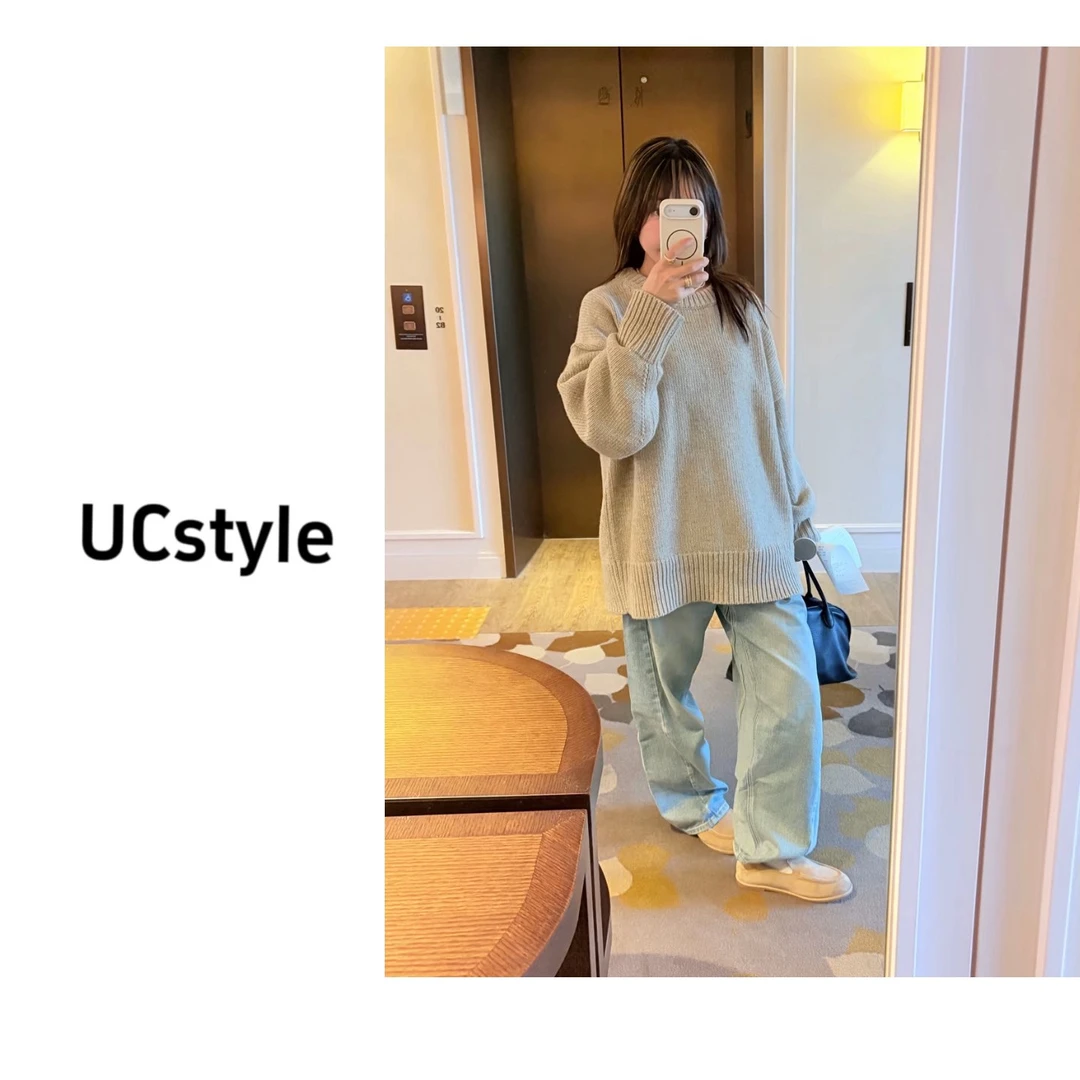 【UCSTYLE】FG25S215宽松慵懒30羊毛针织毛衣 主播穿M码