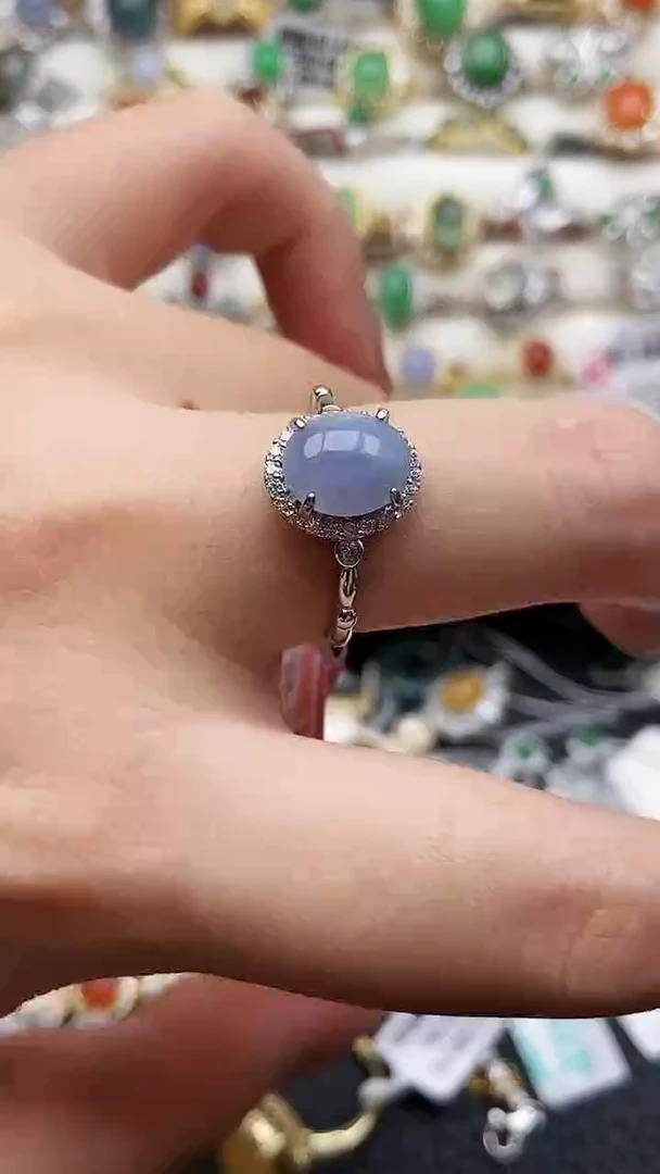 银S925镶嵌戒指翡翠65