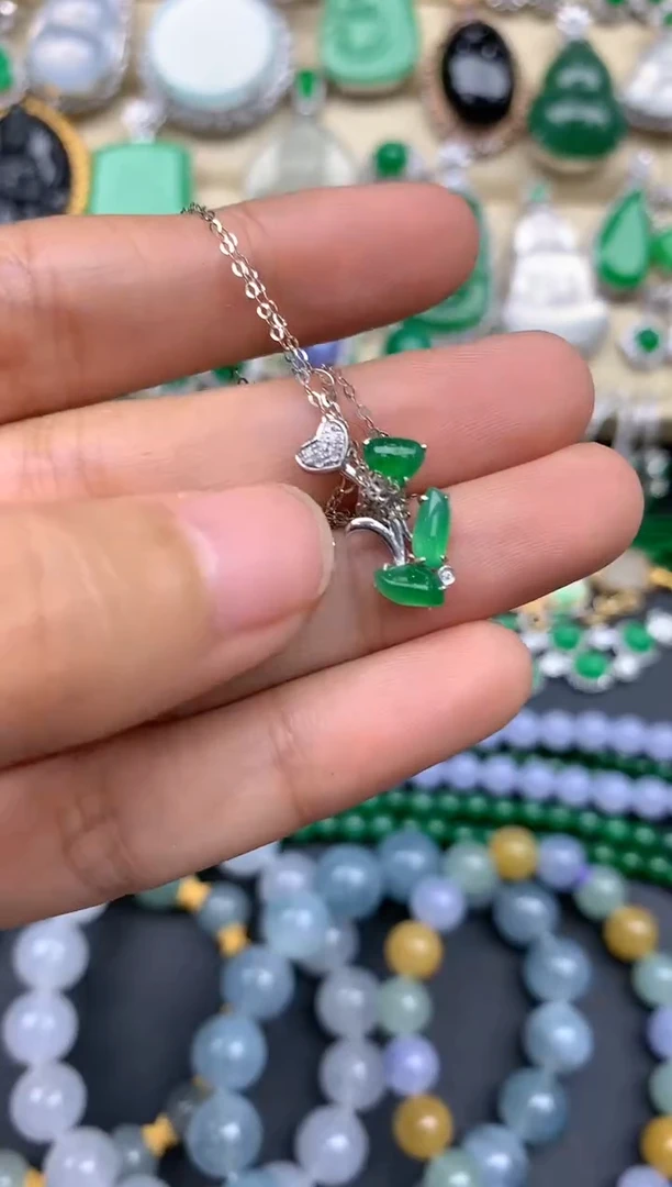 【闪购商品】翡翠颈饰18K金镶嵌195-中国好珍宝