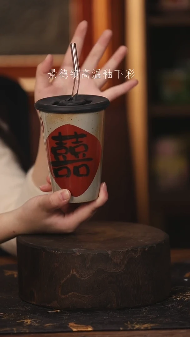 陶瓷景德镇高温釉下手绘陶瓷@L247@