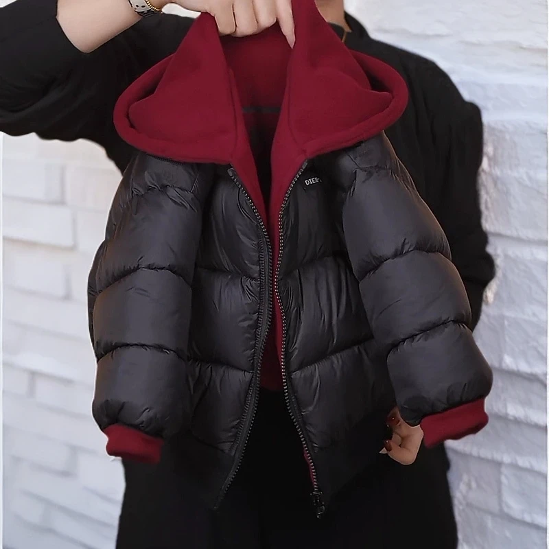 【拾栖专属】儿童冬季双面双穿2024新款圣诞年服外套加厚连帽棉服潮