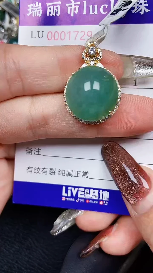 颈饰银S925镶嵌翡翠1729