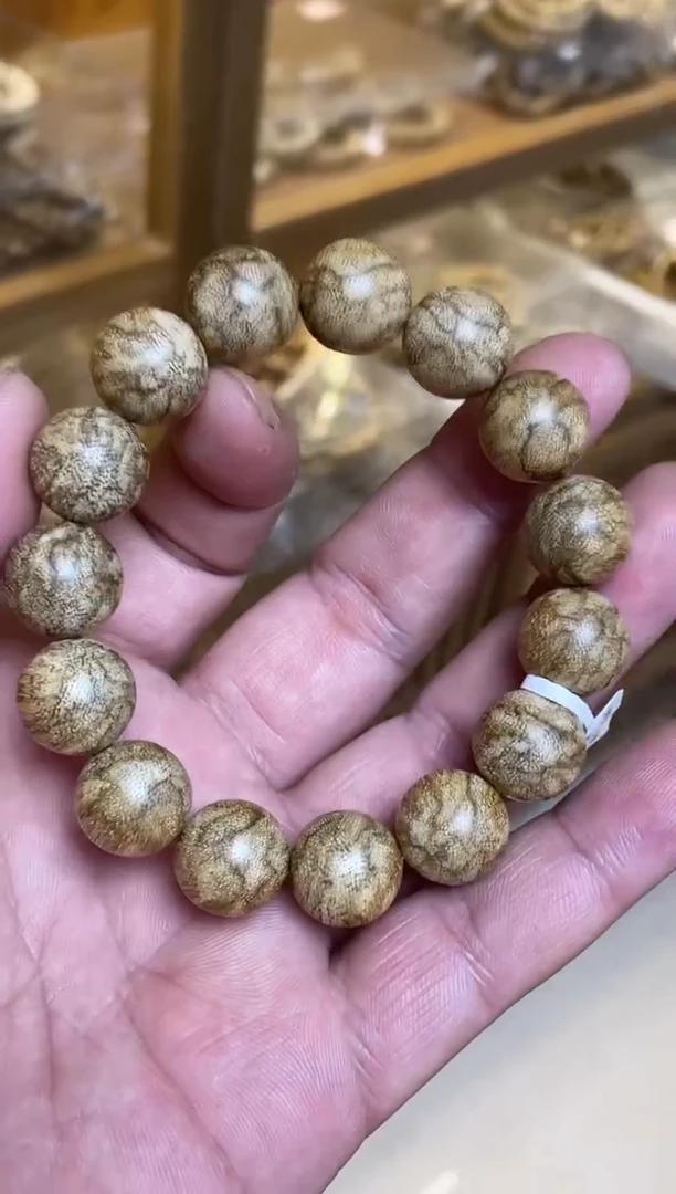 手串沉香菩萨棋圆珠单圈虎斑1.5多样性发其一16