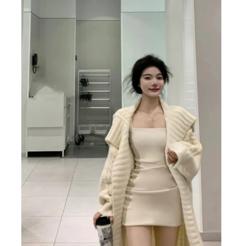 【现货】2025冬季新款宽松显瘦百搭针织衫大衣女气质时尚保暖外套