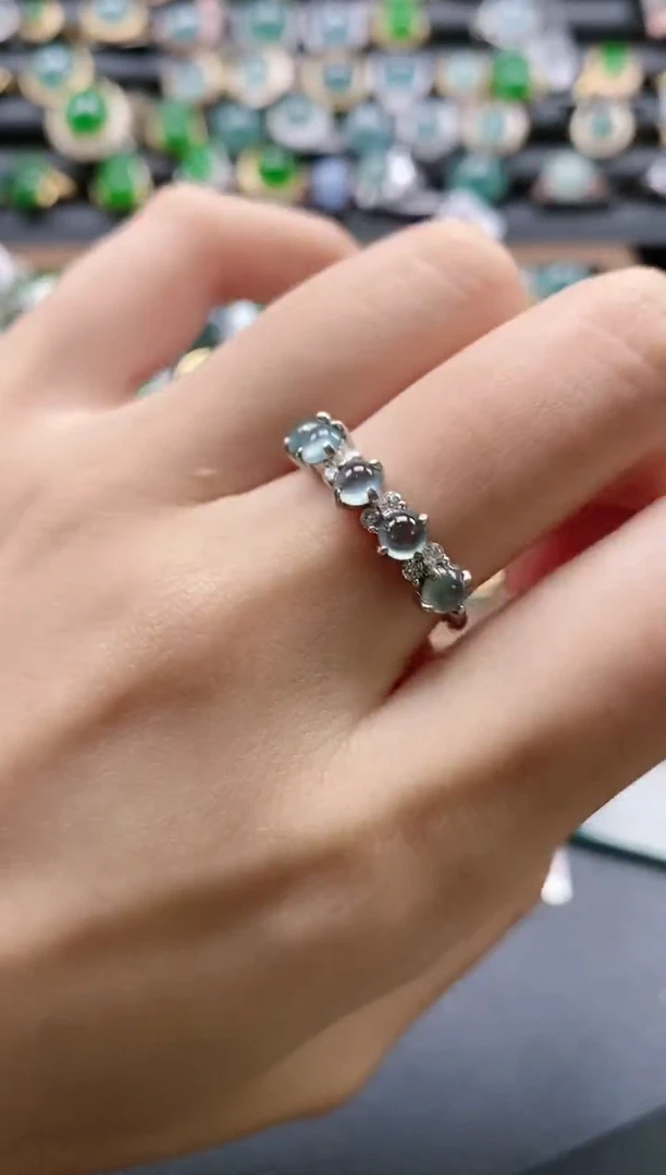 【闪购商品】翡翠戒指银S925镶嵌5151-5