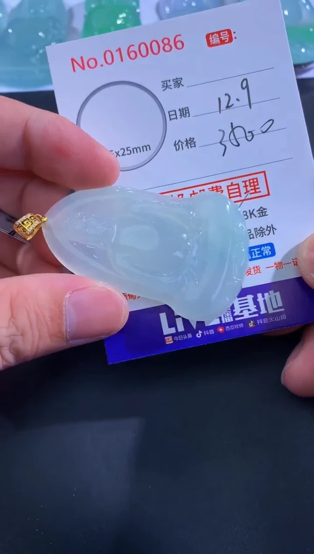 颈饰18K金镶嵌翡翠P**A！