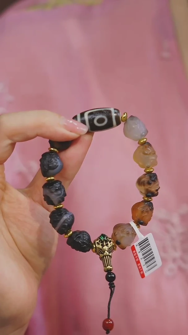 【闪购商品】玛瑙/玉髓手串未镶嵌多样性发其一（二眼）