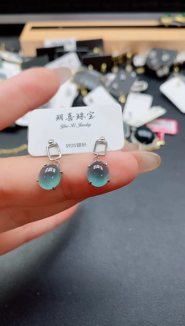 银S925镶嵌戒指翡翠1