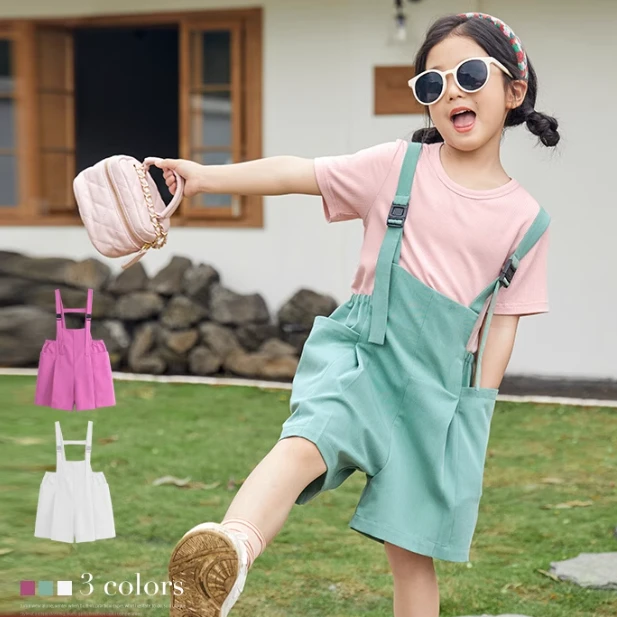 nornor luson 女童 背带裤新款韩版女宝简约休闲裤子女 GQX3149