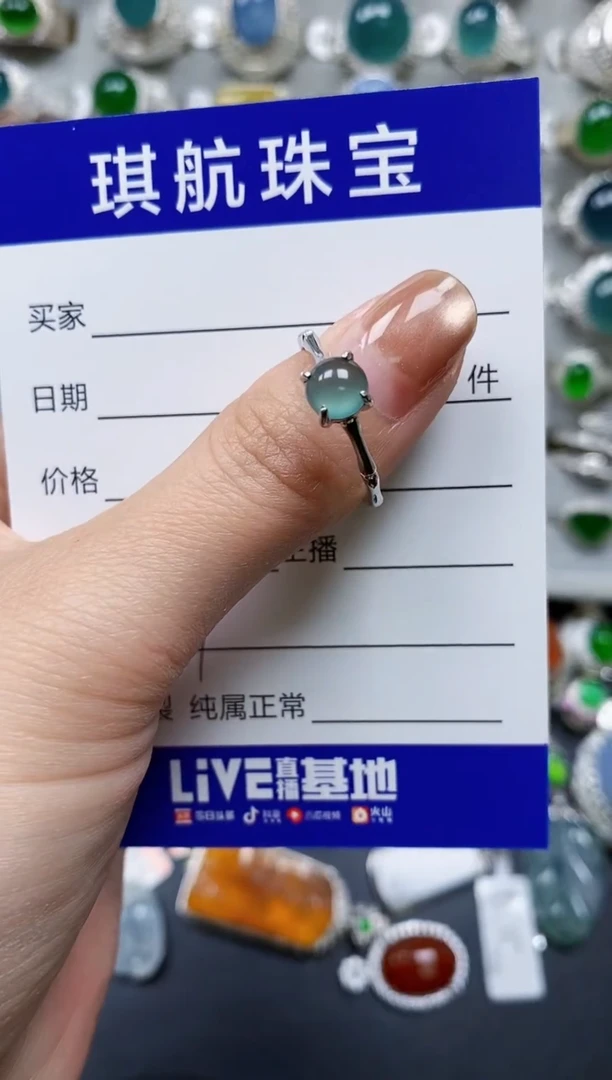 【闪购商品】翡翠戒指银S925镶嵌0409