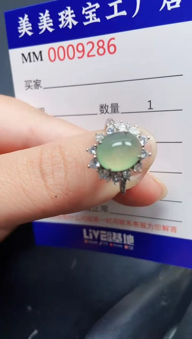 翡翠银S925镶嵌颈饰9286