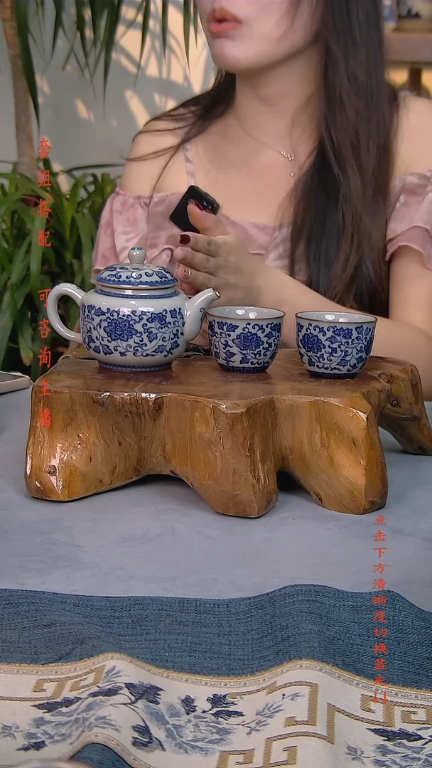 简装家用款3件套 老陶泥开片纹陶瓷茶具