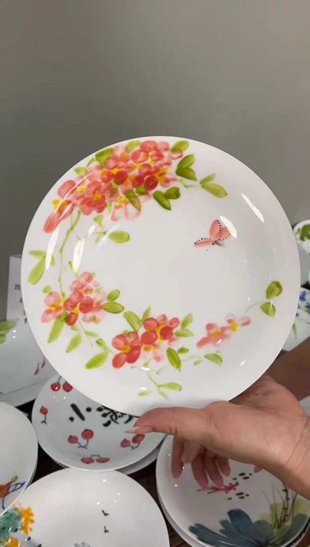 陶瓷景德镇高温釉中彩陶瓷餐具-飞碟盘