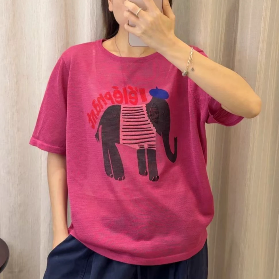 13768新款夏季休闲时尚宽松百搭显瘦针织T恤