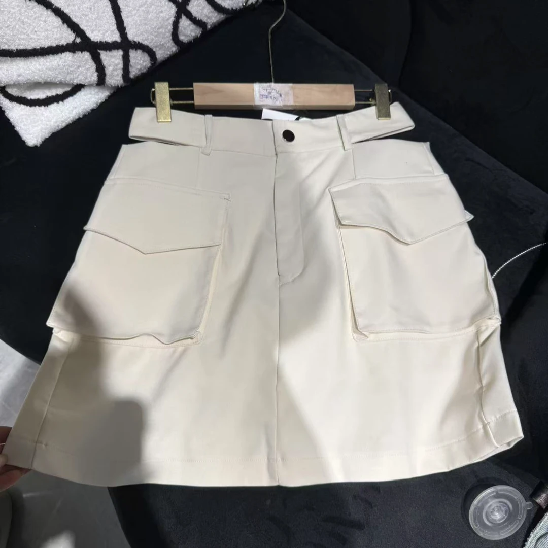 0608 时尚百搭工装短裙双大口袋半身裙