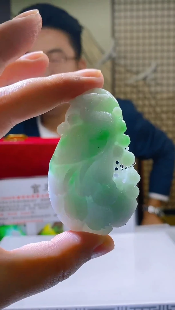 未镶嵌定制翡翠XW翡翠毛货吊坠-14